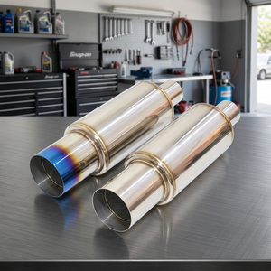 1pc 1.5mm Thick Smooth Finish Stainless Steel Universal Fit Inline <b>Exhaust</b> <b>Muffler</b> Tip Tailpipe for Car <b>Exhaust</b> Pipe Yueyang - Product Image 2