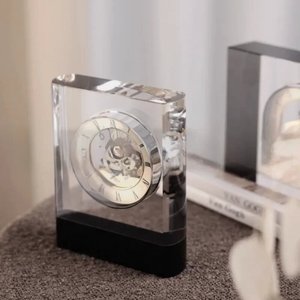 क्रिस्टल मूक टेबल घड़ी लक्जरी नौर्डिक सौंदर्य डेस्कटॉप घड़ी डेस्क बेडरूम गेमिंग रूम सजावट फर्नीचर सामान सामान - Product Image 2