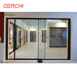 Rail encastré en aluminium sur mesure pour porte <span class=keywords><strong>coulissante</strong></span>, cadre fin, rupture de pont thermique écoénergétique, <span class=keywords><strong>prix</strong></span> des portes coulissantes en verre pour patio Lowes - Product Image 1