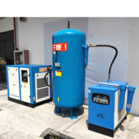 Compresseur d'air Sanjian vis industrielle Portable monophasé 220V 7.5kw 11kw 15kw silencieux 10HP avec réservoir sécheur 600L 1000L