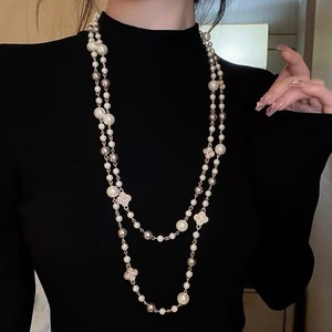 Guohaoshipin Multi Layer Pearl Necklace Imitation Pearl Long Sweater Chain For Women Fashion Jewelry Autumn Winter Accessory - Product Image 4