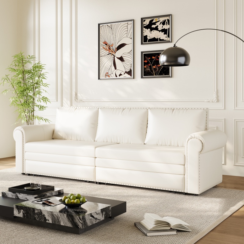 Beige/Blanc
