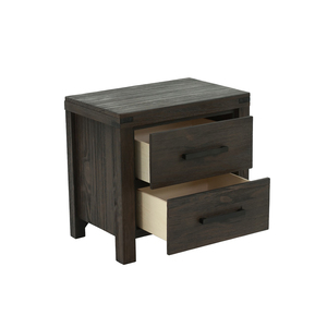 2 <b>Drawers</b> Nightstand In Espresso Wood Finish Modern Bedroom <b>Storage</b> <b>Drawer</b> Unit - Product Image 4