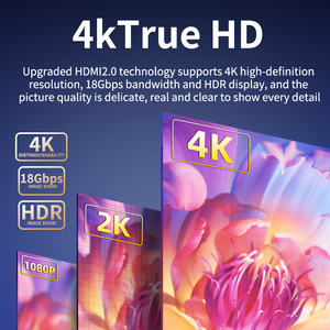 Câble HDTV 4K haute vitesse de haute qualité Cordon HDTV tressé Vidéo 4K <span class=keywords><strong>HD</strong></span> Compatible avec Roku TV/HDTV/<span class=keywords><strong>PS5</strong></span> - Product Image 4