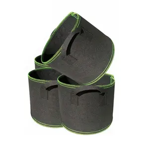 Non Woven Fabric Grow Bag Pots 5 Pack 3 5 7 10 15 20 Gallon 300G Weight Fabric Garden Pots Felt Plant Grow Bags