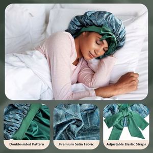Gorro de Dormir de Seda para Mujer, Elástico, con Banda Ajustable para Cabello Rizado, Regalo Promocional - Product Image 3