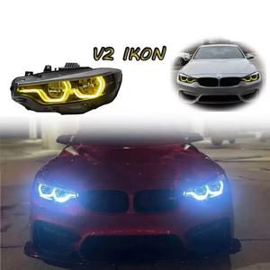 Faros Delanteros V2 IKON para <span class=keywords><strong>BMW</strong></span> <span class=keywords><strong>Serie</strong></span> <span class=keywords><strong>4</strong></span> F32 F36 F80 F82, Lámparas Delanteras Bicolor 13-20, LED Modificado Amarillo/Blanco, Interruptor DRL - Product Image 1