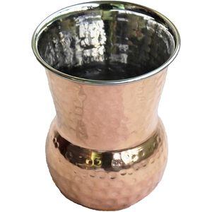 PARIJAT Handicraft Bottega Style <b>Copper</b> Tumbler Hand Pounded Reusable <b>Cup</b> for Water/Cold Drinks for Travel - Product Image 2