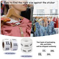 Étiquette de vêtement personnalisée imprimée, ronde, codée, autocollante, pour taille de vêtement, t-shirt, jupe, pull, pantalon, étiquette amovible pour la vente au détail