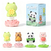 Figurine d'animal mignon de dessin animé à ressort oscillant en résine, porte-bonheur, pour décoration de bureau, tableau de bord et maison