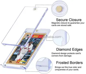 Porte-cartes magnétique Pro avec protection ultra UV et une touche 35pt vente en gros porte-cartes de sport de baseball 35pt
