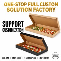 Boîte à pizza longue personnalisée en carton ondulé avec couvercle rabattable, emballage alimentaire de qualité supérieure pour pizza rectangulaire, service de livraison de boulangerie