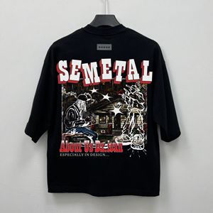 Camiseta de gran tamaño con hombros caídos, fabricante de camisetas de algodón pesado con estampado cuadrado, ropa de calle personalizada, camiseta gráfica para hombres - Product Image 6