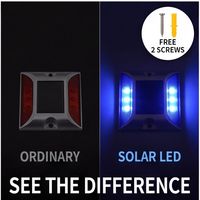 Marqueur de stationnement solaire rechargeable en alliage d'aluminium double face, certifié IP68, avec deux modes, pour commande en gros
