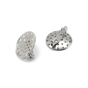 Soporte de broche de acero inoxidable, cierre redondo hueco para accesorio de corsage, componente de joyería de moda unisex - Product Image 4