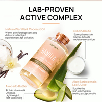 Gel Douche Moussant Parfum Vanille Longue Durée à la Niacinamide, Huile de Coco et Beurre d'Avocat – Nourrissant, Adoucissant et Parfumé pour une Peau Douce et Saine