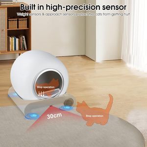 65L lớn thông minh tự làm sạch Mèo Hộp xả rác tự động loại bỏ mùi với ứng dụng Điều khiển Wifi tự động mèo nhà vệ sinh hộp xả rác - Product Image 3