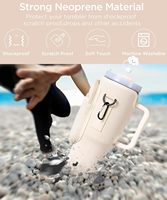 Sac de transport de bouteille d'eau avec poche pour téléphone pour 40 30 oz Tumbler pochette porte-bouteille en néoprène avec sangle réglable