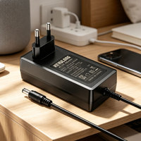 Adaptateur d'alimentation à découpage AC-DC personnalisable multi-prises (UE, US, UK, JP, KR) 5V-24V 1.5A-6A en matériau PC