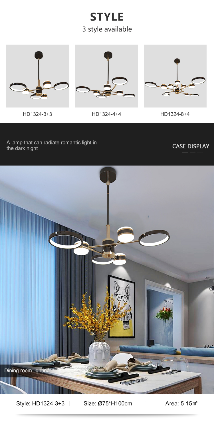 Nordic Style Decoration Living Room Dining Room Modern Luxury Gold Led Chandelier Light