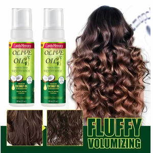 Özel etiket zeytinyağı hindistan cevizi yağı sprey köpük kıvırcık saçlar için köpük güçlü tutun ve örgüler için parlaklık saç köpüğü - Product Image 3