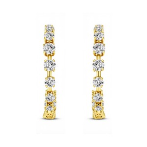 Pendientes de Aro con Diamantes Redondos Creados en Laboratorio para Mujer, Color VVS VS EF, Plata de Ley 925, Oro de 10KT 14KT 18KT, Joyería Fina de Lujo - Product Image 6