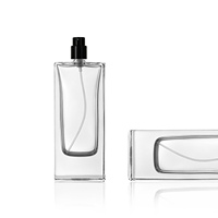 Flacon de parfum rectangulaire mince de haute qualité à base épaisse, type sertissable, 30ml 50ml 100ml, unique