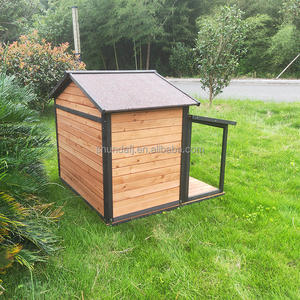 Sd026 लक्जरी आउटडोर कुत्ते घर वाटरप्रूफ टिकाऊ लकड़ी केनेल लकड़ी के फर्श प्रिंट पैटर्न छोटे मध्यम आकार के कुत्ते - Product Image 6