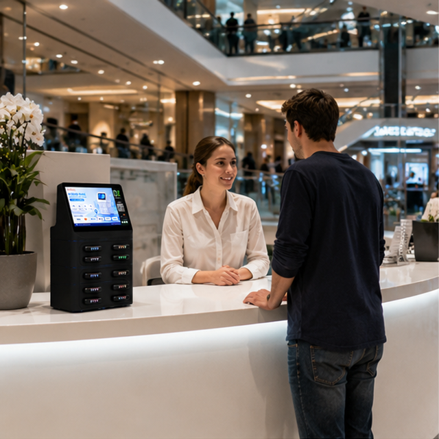 Revenue Generating Shared Power Bank Rental Station 12 Slot Mobile Charging Solution for Public Venues