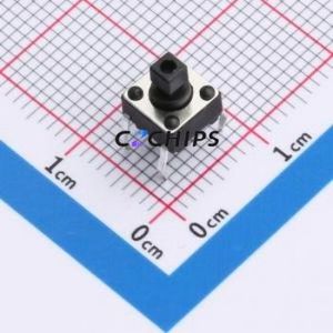 TSA06130-073B332BA Tactile Switch Through hole-4P,6.1x6.1mm Switch Single Pole Single Throw Rectangle Button 1.8N 6.1mm - Product Image 1