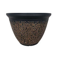 Jardinière en plastique PP avec motif de feuilles en relief, pots de fleurs durables et légers avec personnalisation des couleurs pour la maison et le jardin