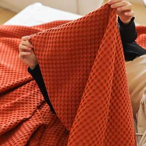 <span class=keywords><strong>Verano</strong></span> 3D Waffle Plaid Algodón puro cama manta tiro edredón fino <span class=keywords><strong>colcha</strong></span> de punto hogar Hotel cobertores sofá cubierta mantas - Product Image 4