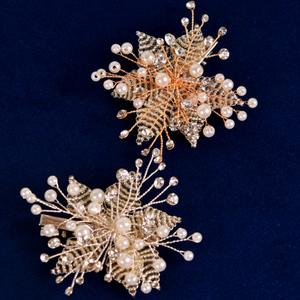 Novedad Transfronteriza: Tocado de Novia Hecho a Mano con Pedrería y Perlas, Horquilla con Flores y Hojas de Cuentas, Accesorios de Joyería <span class=keywords><strong>para</strong></span> Vestidos de Novia - Product Image 1