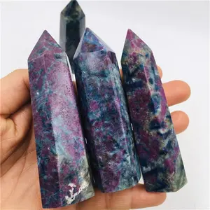 批发水晶工艺品天然石英红宝石 kyanite 点治疗石家居装饰