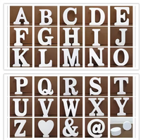 Lettres en bois de pin blanches DIY pour artisanat, alphabet autoportant, décoration de mariage et de maison, thème animal, motif gravé, technique de peinture