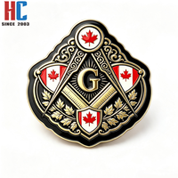 Insignia Masónica de Hoja de Arce Canadiense, Chapada en Oro, Moderna, Personalizada de Fábrica con 20 Años de Experiencia, para el Símbolo G
