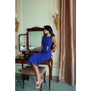 Robe de soirée côtelée ornée Saks - Product Image 2