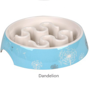 Bol pour chien à alimentation lente, design papillons, aspect céramique, mignon et arrondi, 12 oz - Product Image 1