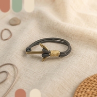 Pendentif Ancrage Vintage en Cordon Tressé, Accessoire de Bijouterie DIY pour Bracelet et Collier