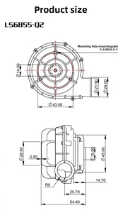 Ventilateur DC Turbo LS6855Q2-24V, faible bruit 43 dB, faible consommation 40 W, en aluminium, pour évacuation des fumées électrochirurgicales - Product Image 6