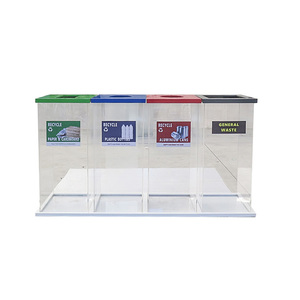 Factory Customized Large Outdoor Commercial Design Recycling Bin 1/2/3/4 Transparent Waste Bin