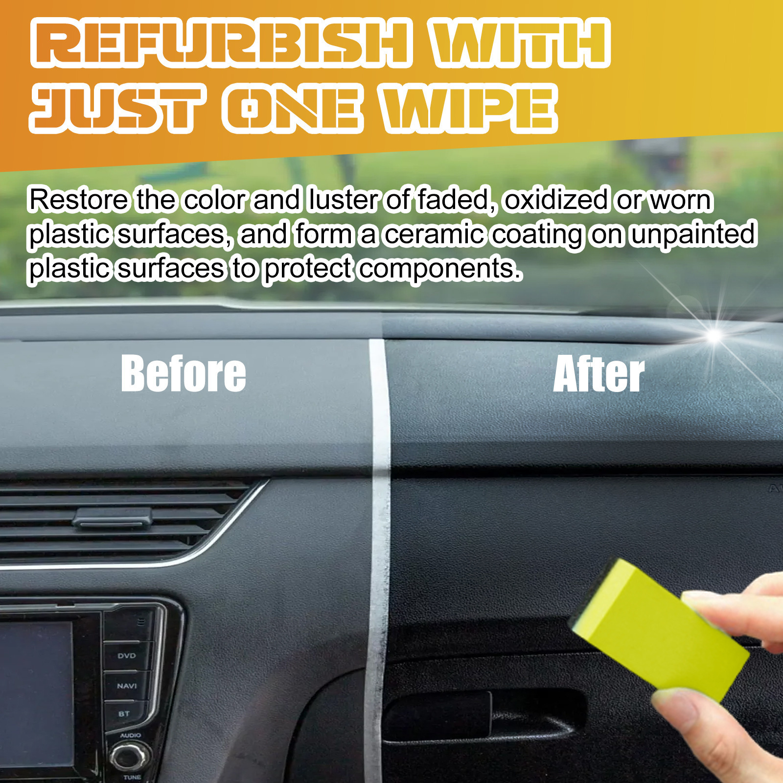 Car Plastic Restorer Universal Leather and Plastic Repair Polishing Wax Auto Interior & Panel Renewal Polish Wax Coating Agent Car Plastic Restorer Universal Leather and Plastic Repair Polishing Wax Auto Interior & Panel Renewal Polish Wax Coating Agent