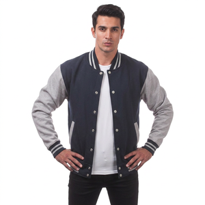Wholesale 2025 Custom <b>Men</b> Vintage Varsity PolyesterCotton Letterman Jacket Plus Size OEM Winter School College Fashion Stand - Product Image 1