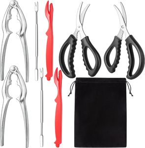Kit d'outils pour fruits de mer avec décortiqueur de homard, casse-grillons, fourchette à pattes de crabe, ciseaux à fruits de mer, outil à dépecer <span class=keywords><strong>les</strong></span> pattes de crabe, outils pour manger <span class=keywords><strong>les</strong></span> fruits de mer - Product Image 1
