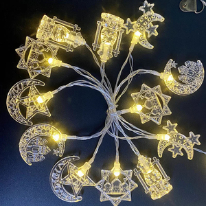 Warm <strong>White</strong> LED <strong>Moon</strong> Star Lamp String Fairy Curtain Light for Outdoor Window Christmas Party Celebrations Twinkle Ramadan - Product Image 4