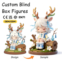 Figurine personnalisée en vinyle Deer Antler Forest Girl avec base de scène ODM et design de diorama sur mesure