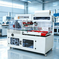 Machine d'emballage rétractable automatique en forme de L, tunnel thermique, machine d'emballage rétractable en PVC pour boîte cosmétique, emballage de film