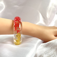Bracelet en fleurs naturelles, nouvelle arrivée 2022, bracelet en acrylique avec fleurs séchées de gypsophile