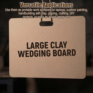 Planche <span class=keywords><strong>à</strong></span> <span class=keywords><strong>modeler</strong></span> portable en MDF brun LISI avec poignée pour poterie, céramique, argile polymère, estampage/cuisson (multiple) - Product Image 4