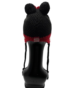 หมวกบีนนี่ถักลายเรียบและลายเคเบิล แบรนด์ LANDBAS คุณภาพเชื่อถือได้จากไต้หวัน พร้อมโบว์สีแดง สำหรับเด็กและผู้หญิง เหมาะสำหรับเล่นสกี - Product Image 5